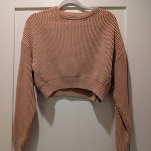 Reformation Cropped Sweater - Light Brown